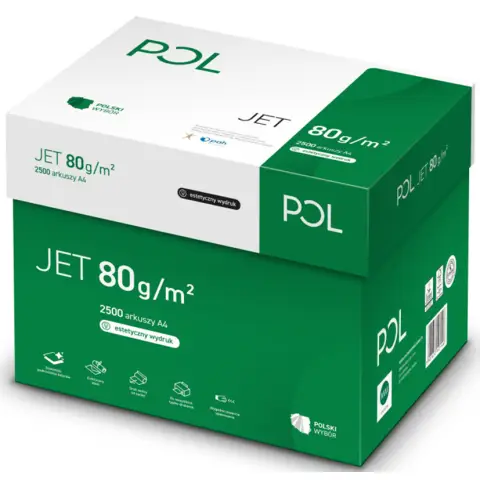 Papier ksero POLjet 166 CIE | A4 | 80g | 500 arkuszy | Klasa A  - PALETA (300 ryz)
